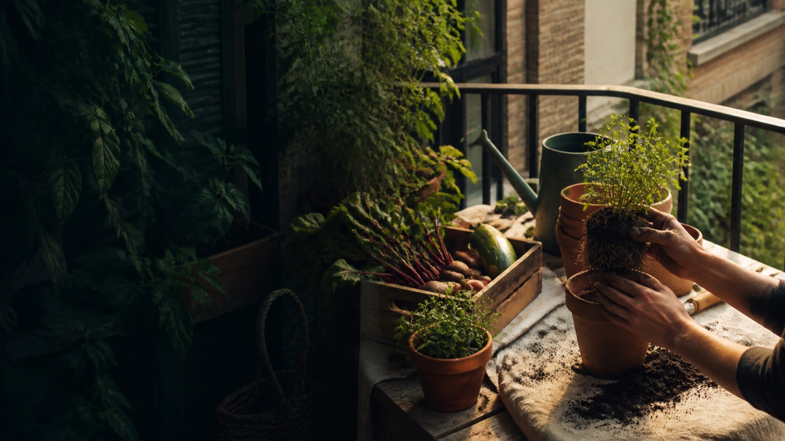 Palmiers et plantes méditerranéennes d'un jardin côtier